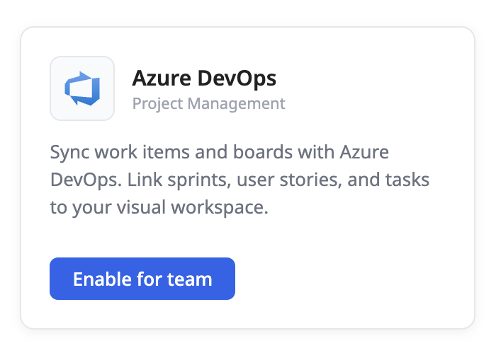 Azure DevOps roadmap on a Bizby board