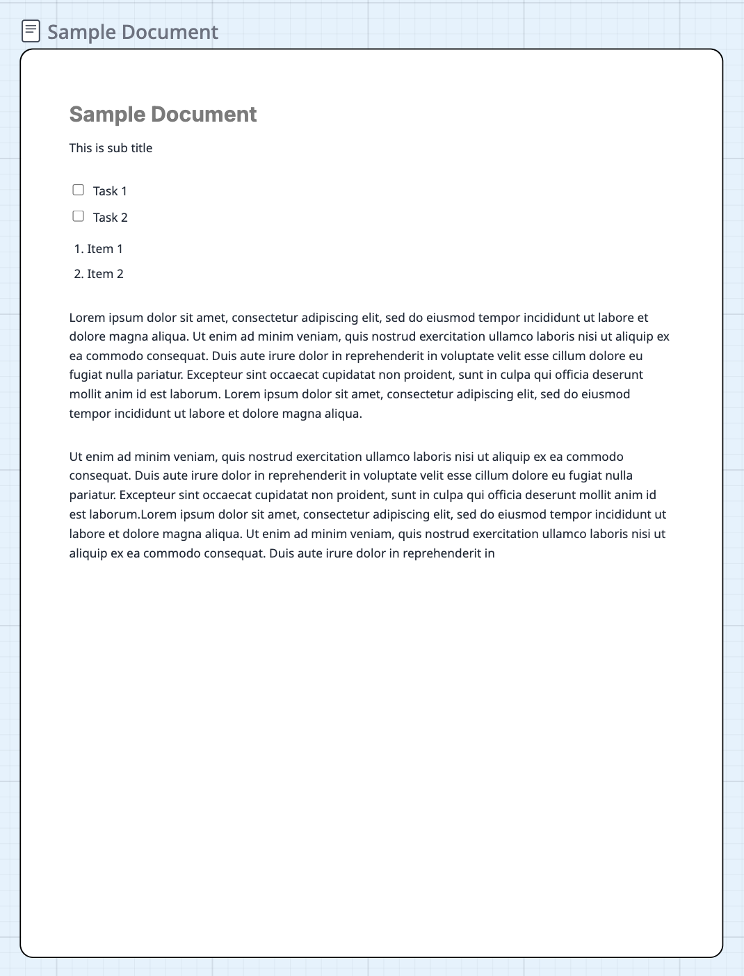 Document shape on the Bizby canvas
